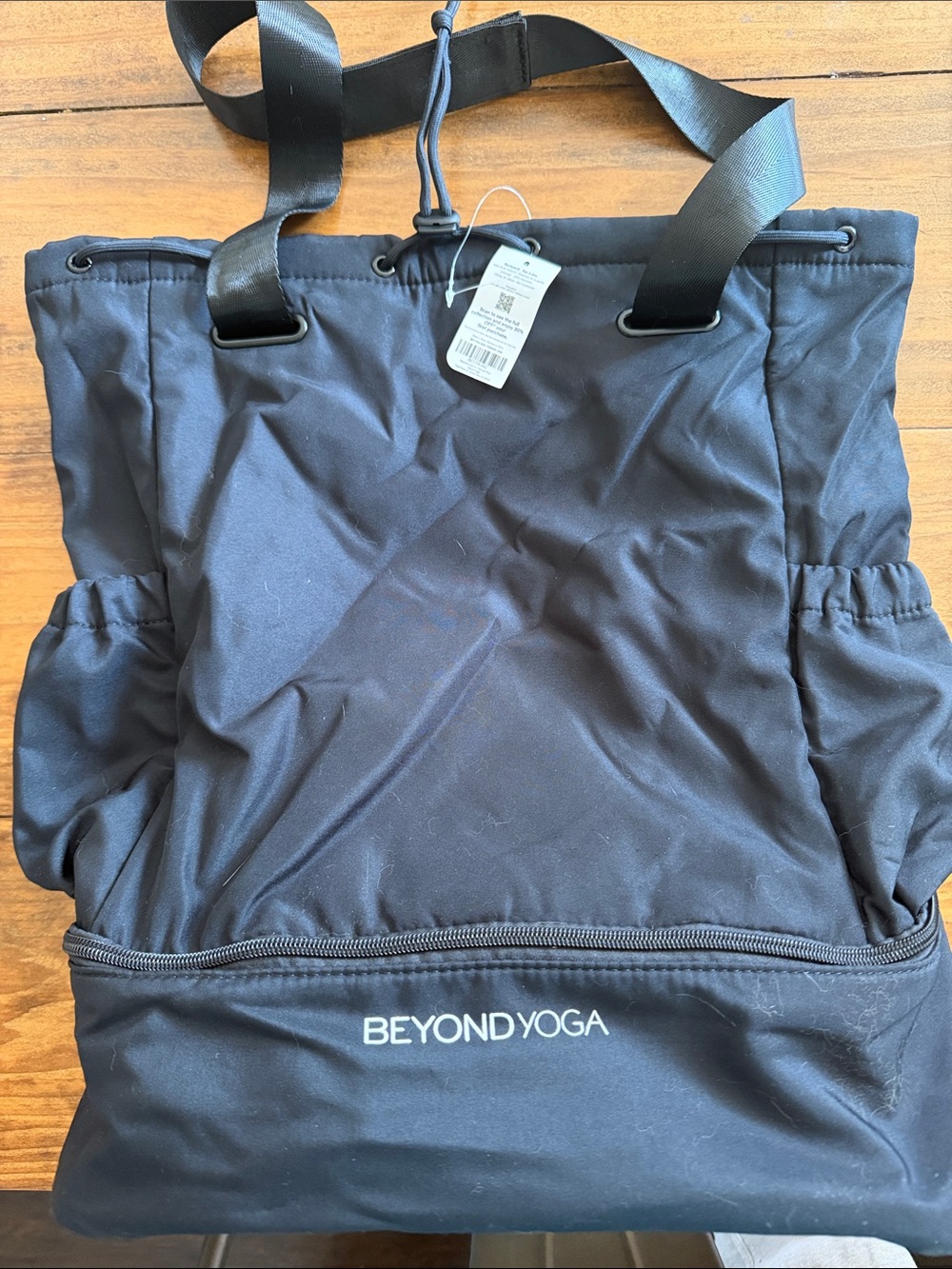 Beyond Yoga Black Nylon Tote with Front Zip Pocket
